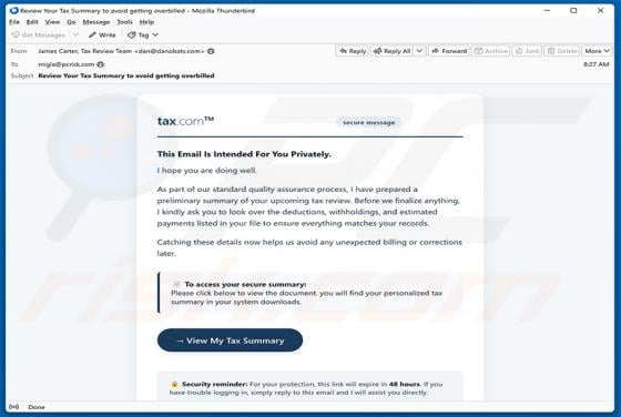 Tax Summary E-Mail-Virus