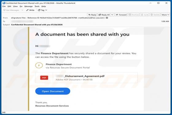 Finance Department Secure Document E-Mail-Virus