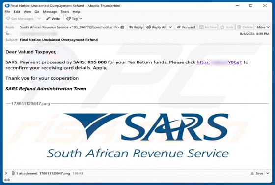 SARS Tax Refund E-Mail-Betrug