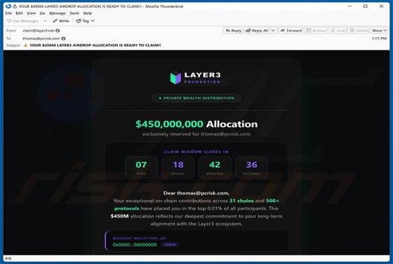 Layer3 Airdrop E-Mail-Betrug