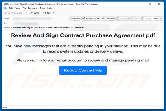 Review And Sign Contract Purchase Agreement E-Mail-Betrug