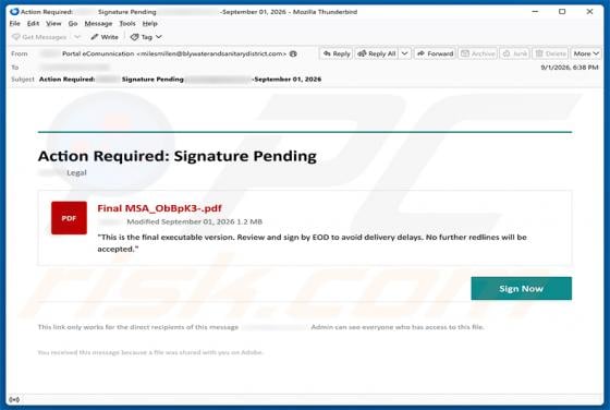 Action Required: Signature Pending E-Mail-Virus