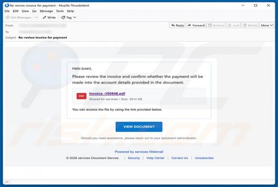 Review The Invoice And Confirm The Payment E-Mail-Betrug
