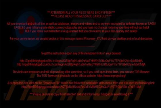 Sage 2.0 Erpressersoftware