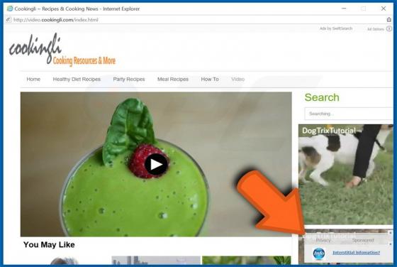 Interstitial Information Werbung