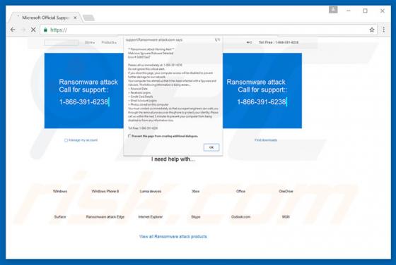 Ransomware Attack Warning Alert Schwindel