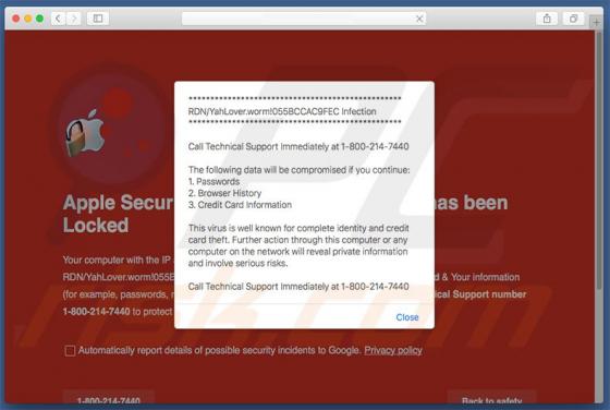 YahLover.worm Infektion Schwindel (Mac)
