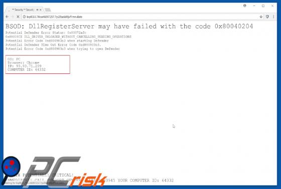You May Have Suspicious Activity On Your PC Schwindel