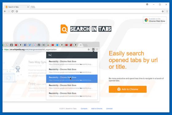 Search In Tabs Werbefinanzierte Software