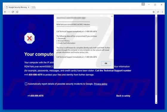 RDN/YahLover.worm Infection Schwindel