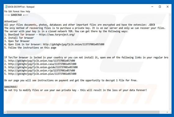 GANDCRAB Erpressersoftware