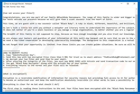 BlackRuby Erpressersoftware