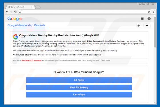 You Have Won A Google Gift Schwindel
