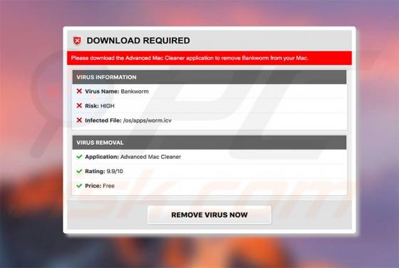 Bankworm Virus POP-UP Betrug (Mac)