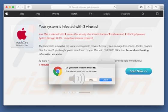 Your Mac Is Infected With 3 Viruses POP-UP Schwindel (Mac)