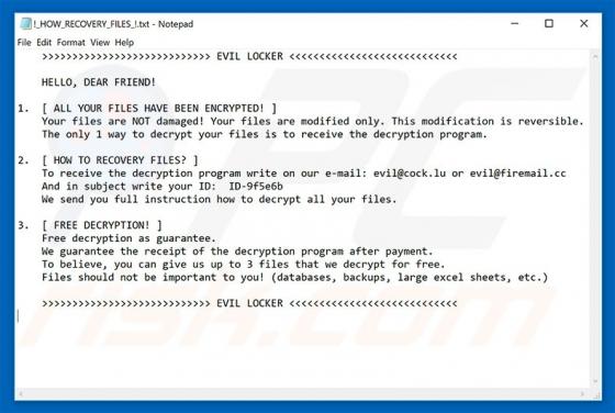 Evil Locker Erpressersoftware