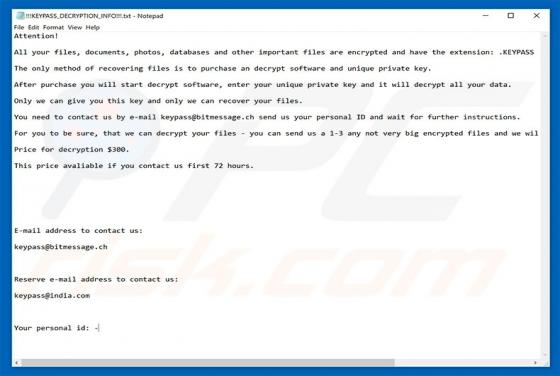 KEYPASS Erpressersoftware
