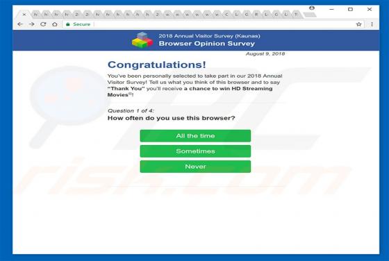 Browser Opinion Survey POP-UP Betrug