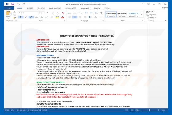 FOX Erpressersoftware