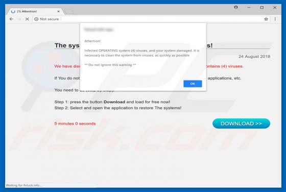 Found 4 Virus POP-UP Betrug