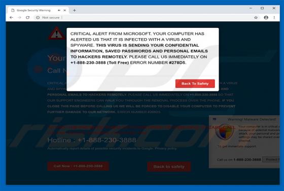 Virus Is Sending Your Information To Hackers POP-UP Betrug