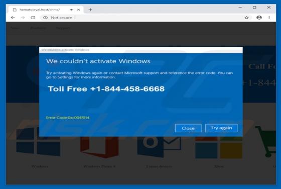 We Couldn't Activate Windows POP-UP Betrug