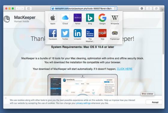 Nextoptim.com POP-UP Weiterleitung (Mac)
