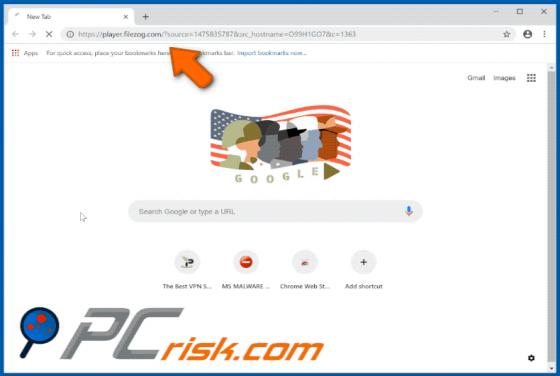 Filezog.com POP-UP Weiterleitung