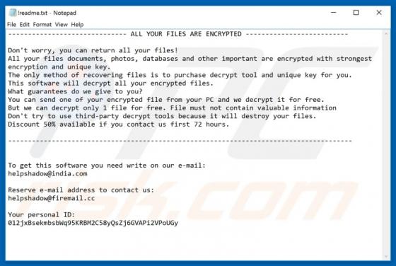 .shadow Erpressersoftware
