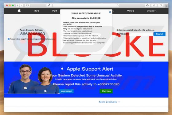 Apple Support Alert POP-UP Betrug (Mac)