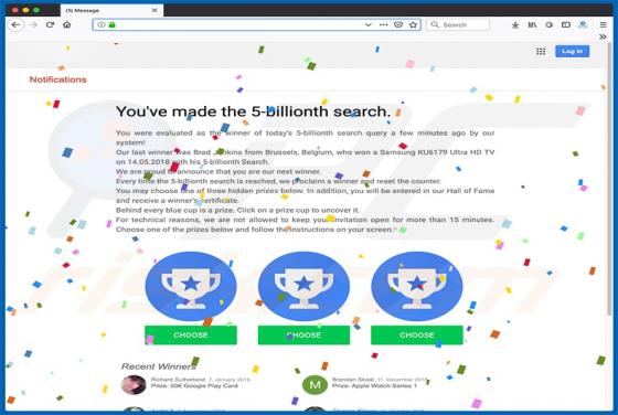 You've Made The 5-billionth Search POP-UP Betrug