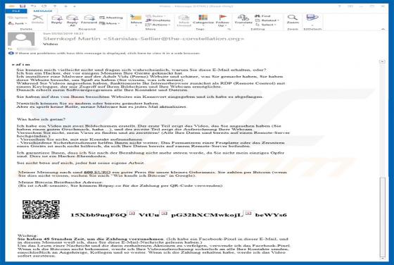 Sie Kennen Mich Vielleicht Nicht E-Mail Betrug