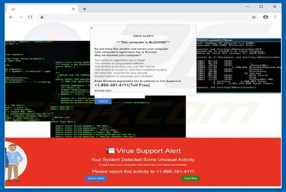 Virus Support Alert POP-UP Betrug