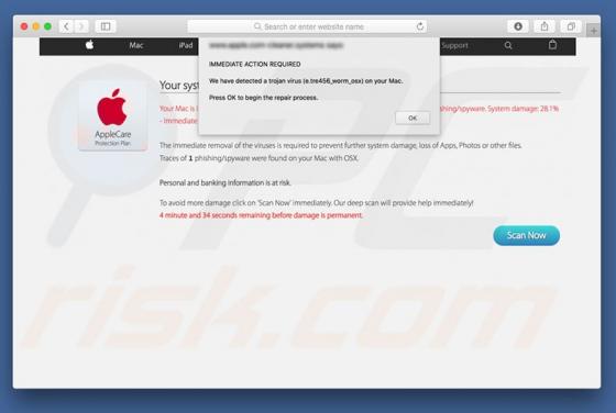 Virus Found Apple Message POP-UP Betrug (Mac)