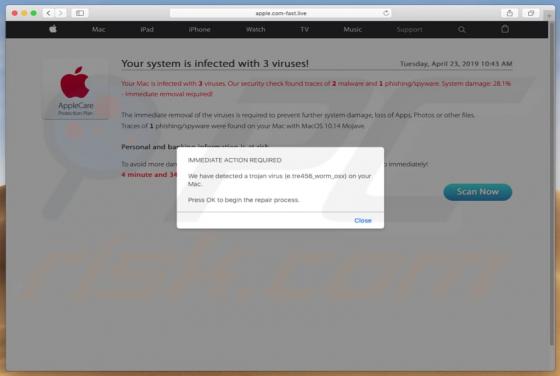 Apple.com-fast.live POP-UP Betrug (Mac)