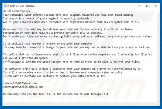 MegaCortex Ransomware