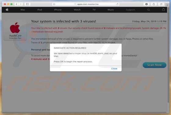 Apple.com-monitor.live POP-UP Betrug (Mac)
