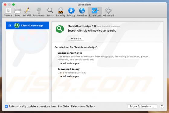 MatchKnowledge Adware (Mac)