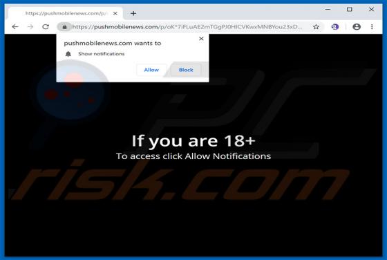 Pushmobilenews.com POP-UP Werbung