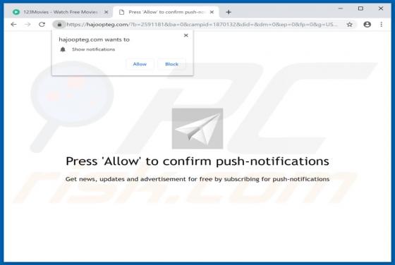 Hajoopteg.com POP-UP Weiterleitung