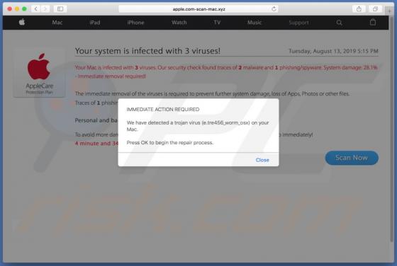Apple.com-scan-mac.xyz POP-UP Betrug (Mac)