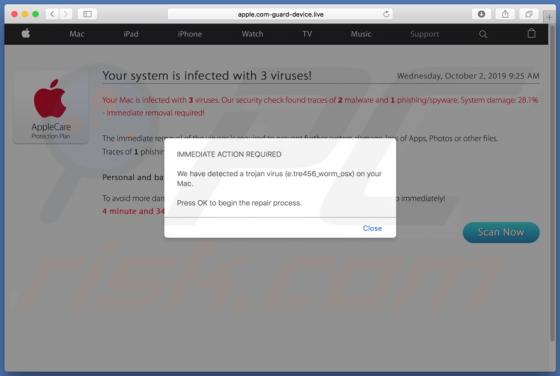 Apple.com-guard-device.live POP-UP Betrug (Mac)