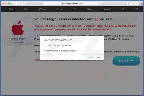 Your Mac OS Might Be Infected POP-UP Betrug (Mac)