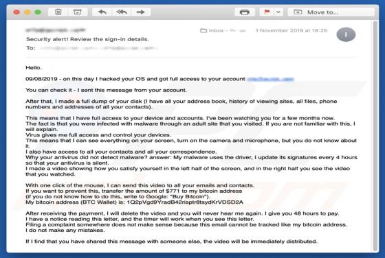 On This Day I Hacked Your OS E-Mail Betrug