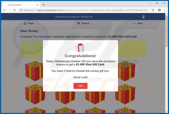 Happy.luckyparkclub.com POP-UP Betrug