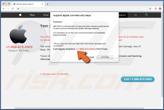 Call Apple Helpline POP-UP Betrug (Mac)