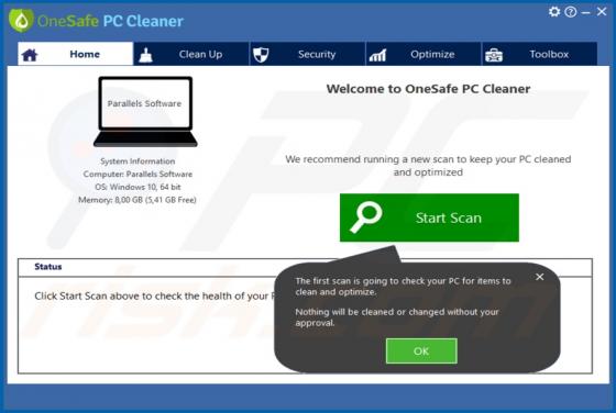 OneSafe PC Cleaner unerwünschte Anwendung