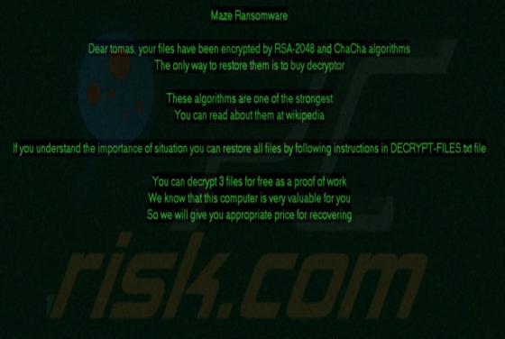 Maze 2019 Ransomware