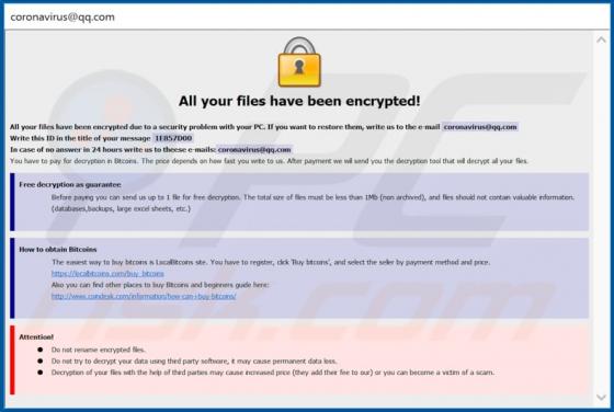 Ncov Ransomware