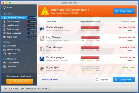 Quick Mac Fixer unerwünschte Anwendung (Mac)